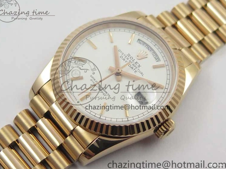 MiroTime 0117 MultiPurpose Day-Date 36 RG 128239 Bp Maker Best Edition White Dial on RG President Bracelet 3139